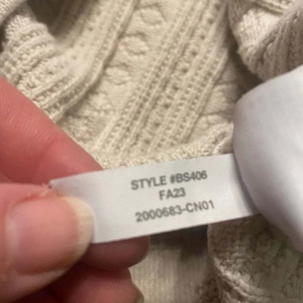 J. Crew Cream Guernsey Cable Knit Polo Sweater